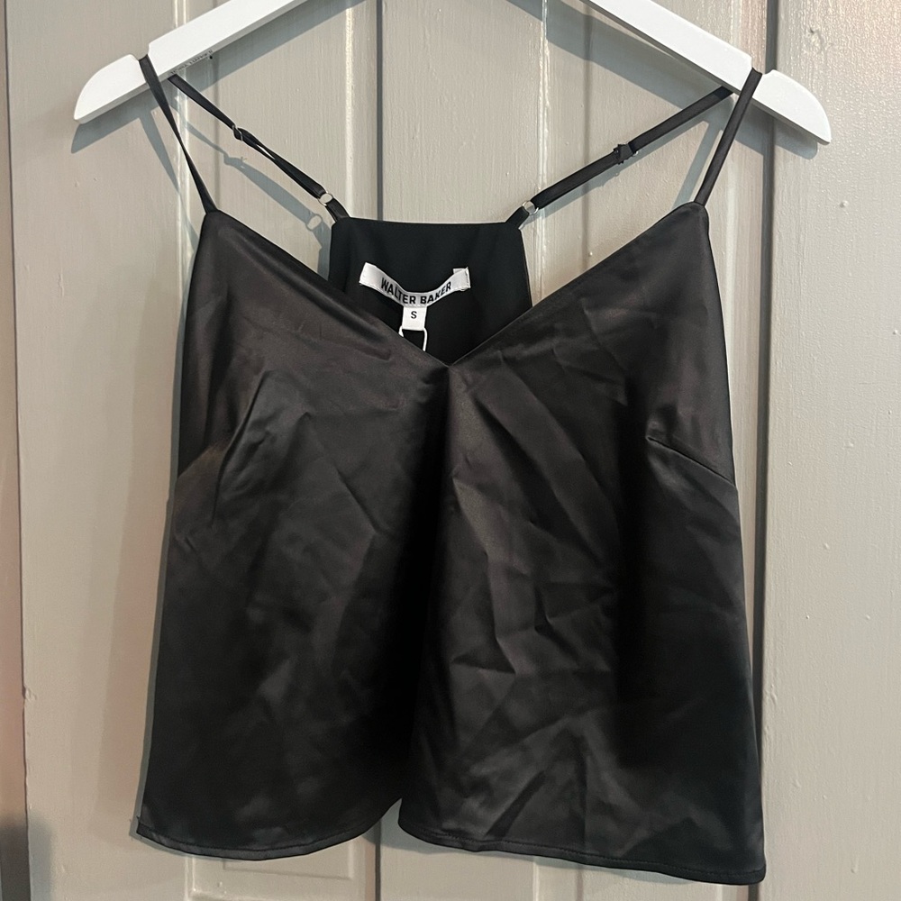 Walter Baker - Black Satin Blouse - Sz S - NWT